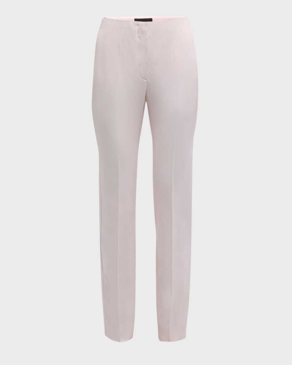 High-Rise Straight-Leg Crepe Cady Trousers